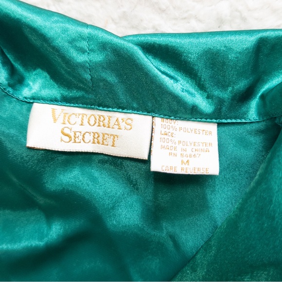 Vintage Victoria’s Secret Green Lace-Trimmed Women's Robe - Picture 6 of 9